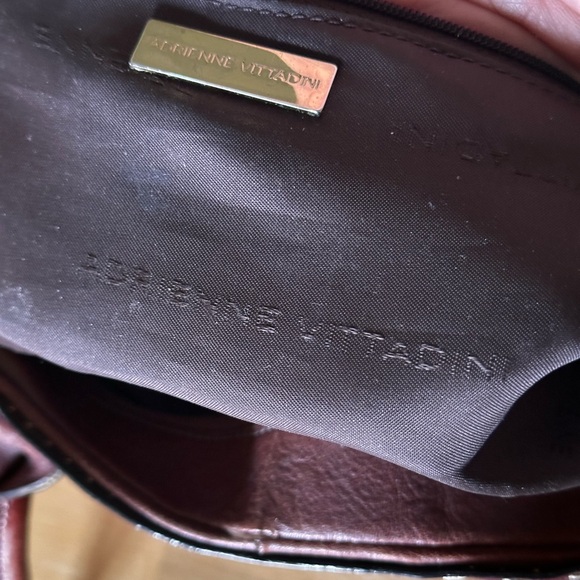 Adrienne Vittadini Burgundy Leather Shoulder Bag - Picture 5 of 6